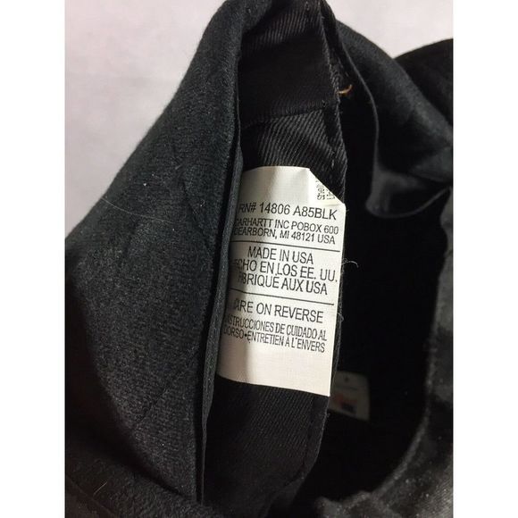 Vintage Carhartt Hat Size Medium 90's Made In The USA Black Over The Ear Cap - Picture 9 of 11